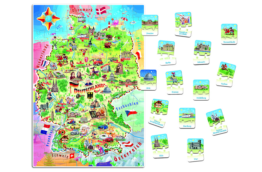 Castorland Carte de l'Allemagne Puzzle 120 pièces - - Puzzle