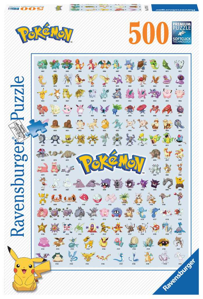  Ravensburger Pokédex première génération / Pokémon Puzzle 500 pièces 