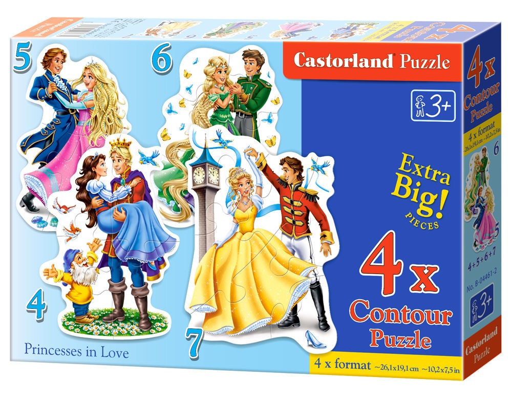 Castorland Princesses in Love, Puzzle 4 + 5 + 6 + 7 Teile - - Puzzle