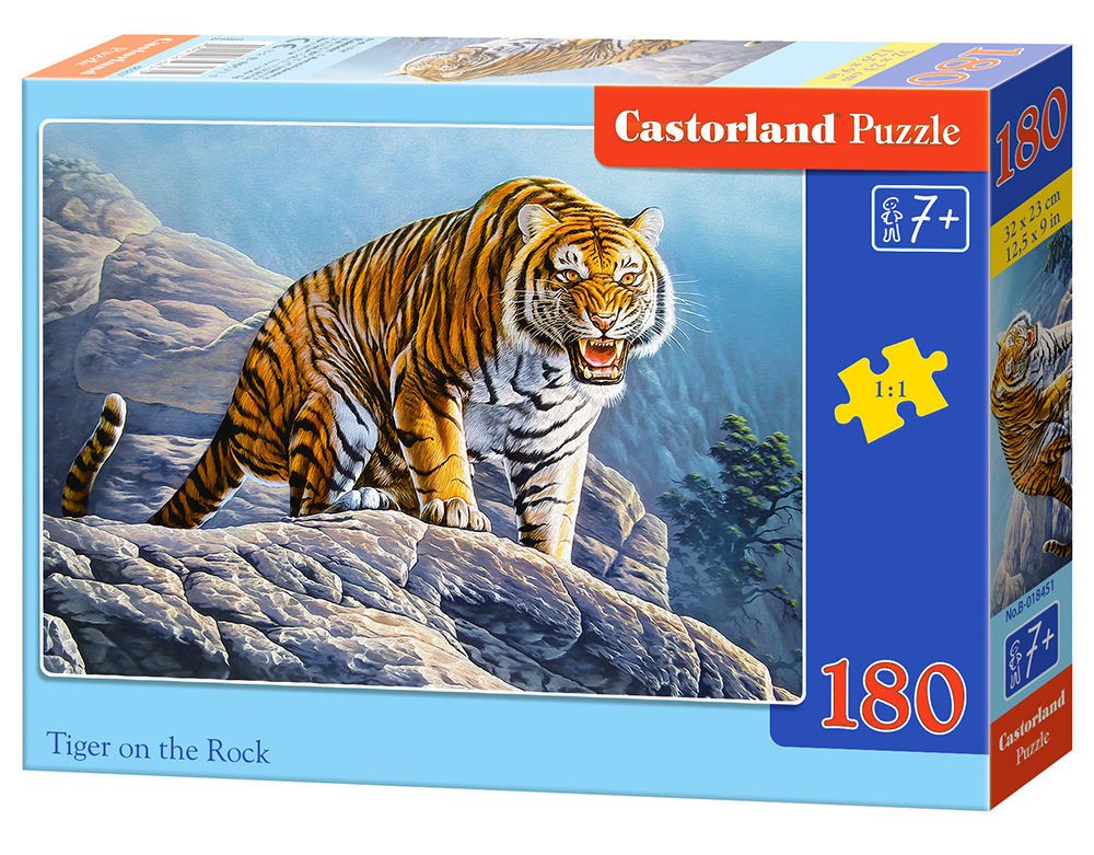  Castorland Tigre sur le rocher, Puzzle 180 couleurs - - Puzzle