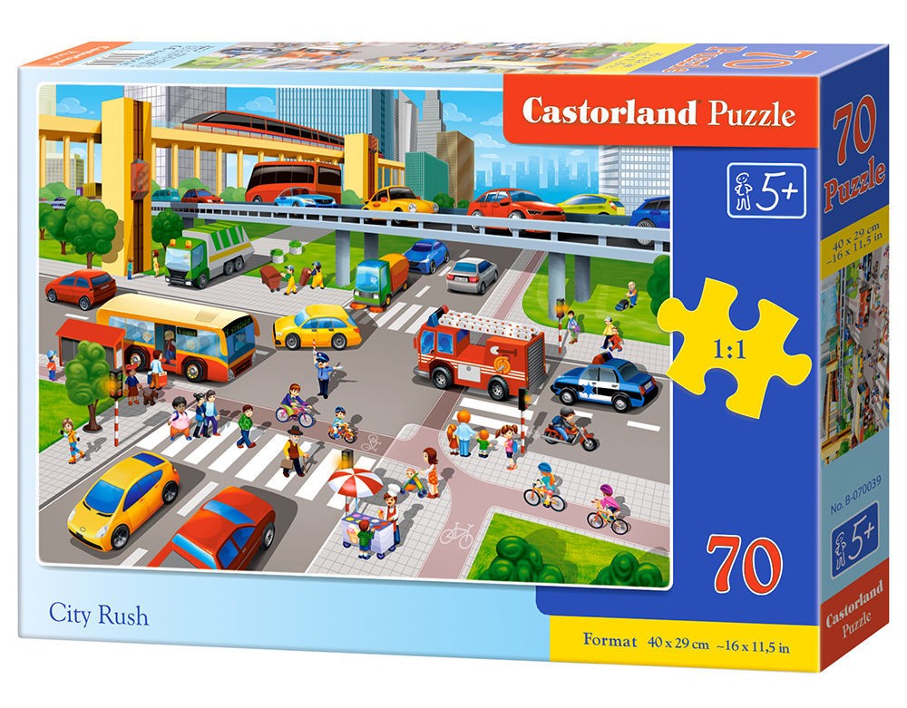  Castorland City Rush, Puzzle 70 Teile - - Puzzle