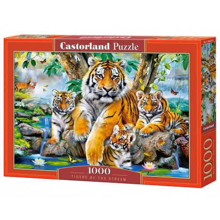  Tigres au bord du ruisseau, Puzzle 1000 Teile
