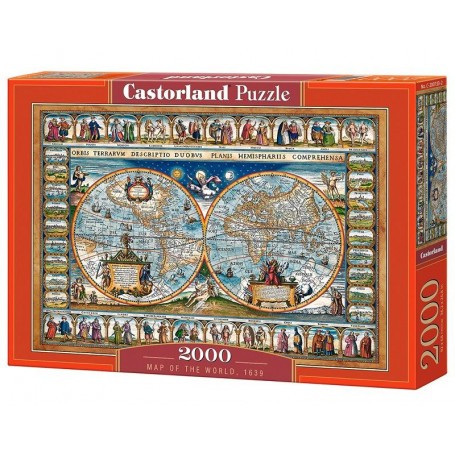  Carte du monde, 1639, Puzzle 2000 Teile