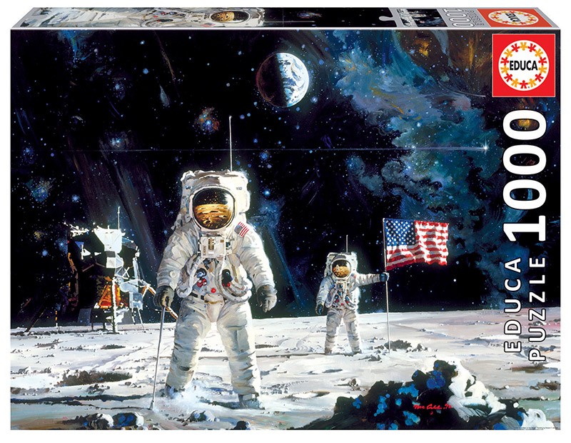  Educa Puzzle 1000 FIRST MEN ON THE MOON, ROBERT MCCALL - - Puzzle