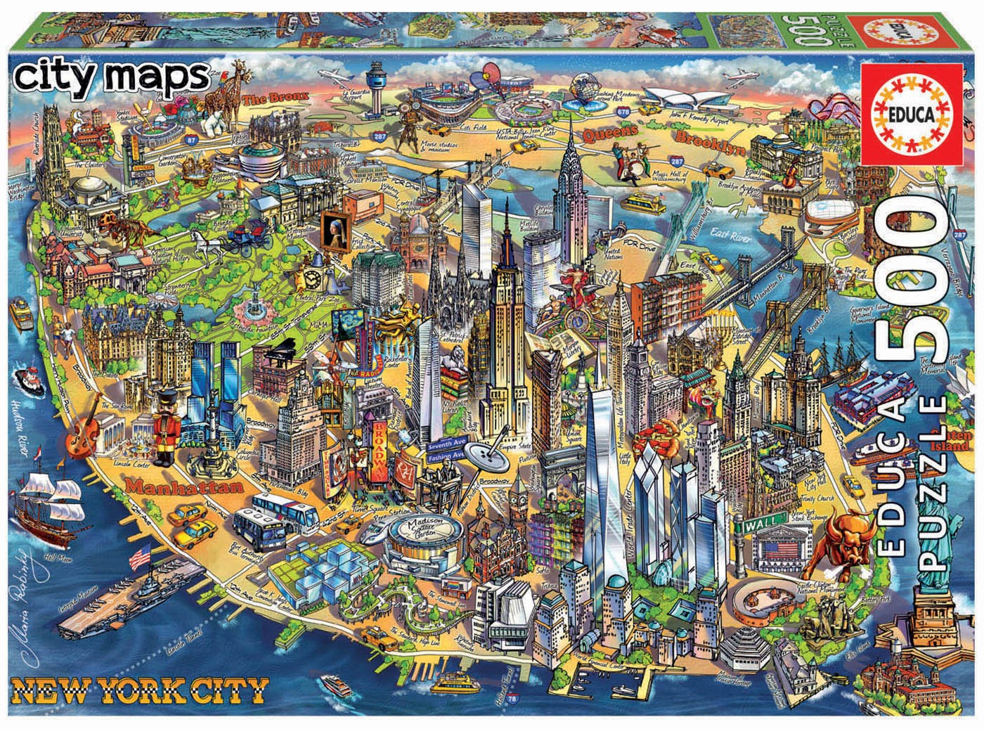  Educa Puzzle 500 PLAN DE NEW YORK - - Puzzle
