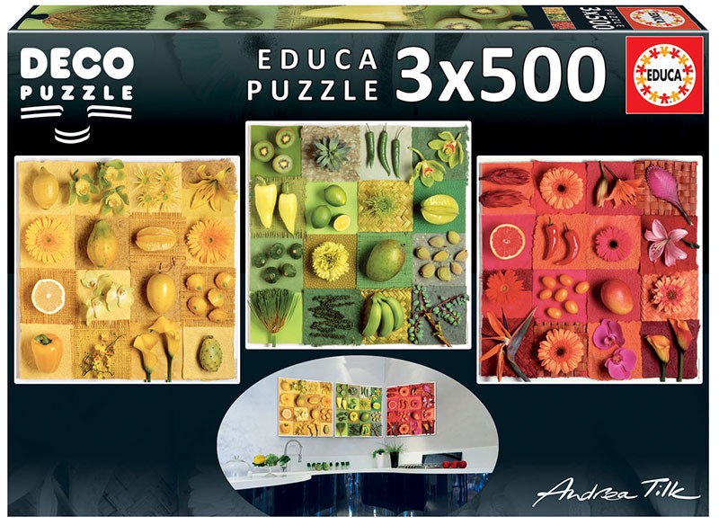 Educa Puzzle 3X500 ANDREA TILK - - Puzzle