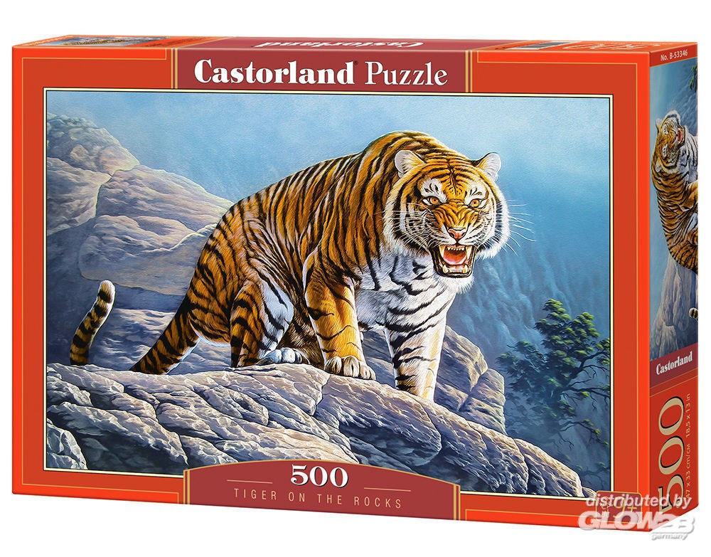  Castorland Tigre sur les rochers, Puzzle 500 couleurs - - Puzzle