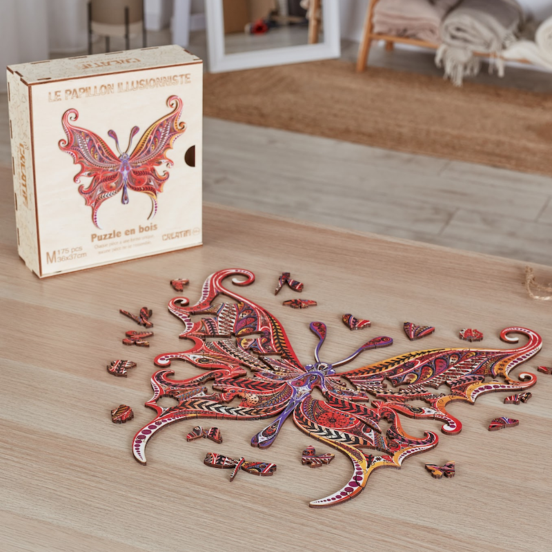  Creatif Puzzle Puzzle en bois Le Papillon Illusionniste - - Puzzle