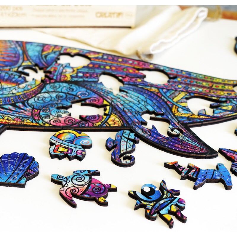 Creatif Puzzle Puzzle en bois La Baleine Bleue