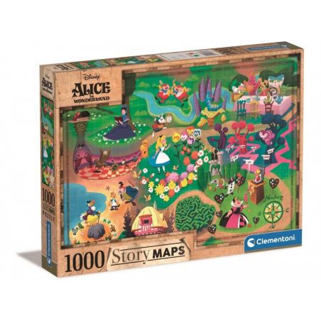 Puzzle Disney Maps - 1000 pièces - Alice aux pays des Merveilles