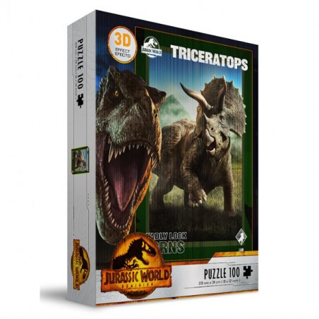 Jurassic World Triceratops Poster 3D Effect Puzzle 100pcs
