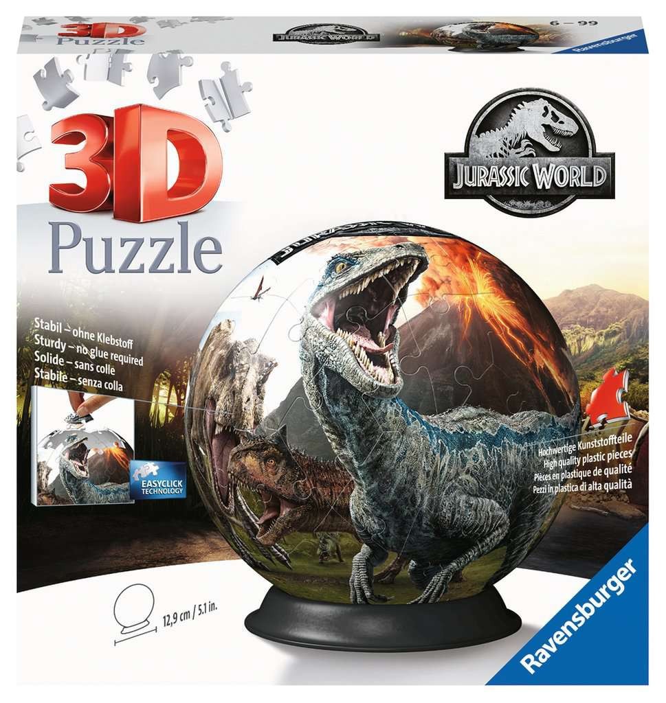  Ravensburger Puzzle 3D Ball 72 p - Jurassic World - - Puzzle 3d
