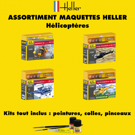  Heller -20helico - ASSORTIMENT 20 MAQUETTES D'HÉLICOPTÈRES